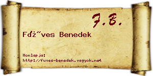 Füves Benedek névjegykártya