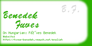 benedek fuves business card
